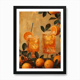 Orange Cocktail With Ice 2 Art Print