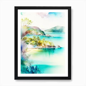 The Whitsunday Islands Australia Watercolour Pastel Tropical Destination Art Print