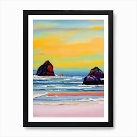 Cannon Beach, Oregon Bright Abstract Art Print