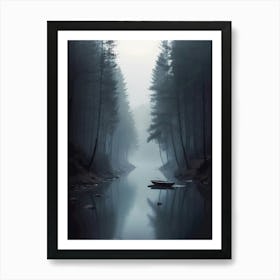 Foggy River Art Print