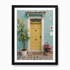 Yellow Door in Pastel Colours Art Print