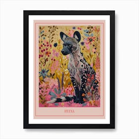 Floral Animal Painting Hyena 2 Poster Art Print
