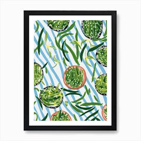 Garlic Scapes Summer Illustration 8 Art Print