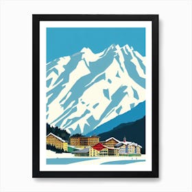 Kitzsteinhorn 3, Austria Midcentury Vintage Skiing Poster Art Print