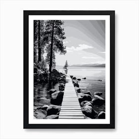 Lake Tahoe, Black And White Analogue Photograph 4 Art Print