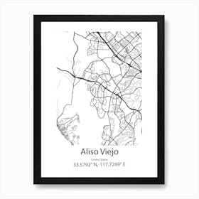 Aliso Viejo,United States Minimalist Map Art Print