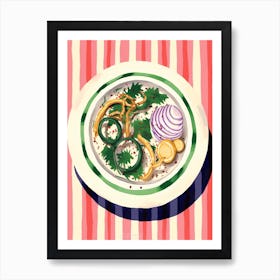 A Plate Of Shawarma, Top View Food Illustration 1 Art Print