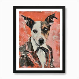 Dog In A Suit Kitsch Portrait 1 Art Print