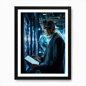 An Ultra Realistic Display Of A Futuristic Neural Network Composed Of Artificially Intelligent Cons (6) Art Print