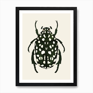 Green Beetle Art Print
