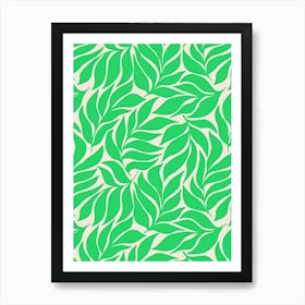 Green Tropical Leaves On A White Background Art Print