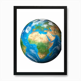 An Illustrious Piece Of Digital Render Of A Globe Highlighting Every Continent On Planet Earth Pred (1) Art Print