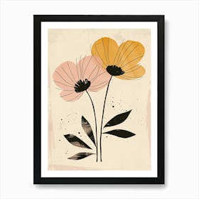 Heraklion Flower Market Boho Minimalist Style Art Print