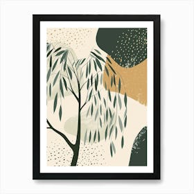 Willow Tree Minimal Japandi Illustration 2 Art Print