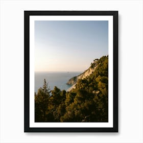 Sunset at the Greek coastline Art Print