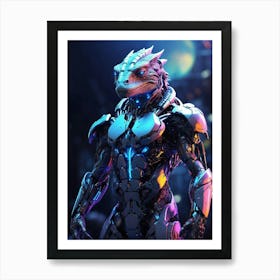 Lizard In Cyborg Body #3 Art Print