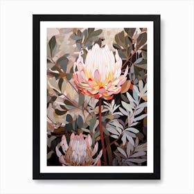 Flower Illustration Protea 5 Art Print