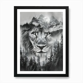 Lion In The Forest 15 Art Print