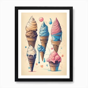 Ice Cream Cones Art Print