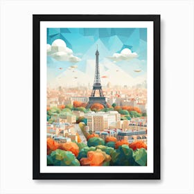 Paris View   Geometric Vector Illustration 2 Art Print