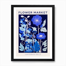 Blue Flower Market Poster Canterbury Bells 1 Art Print