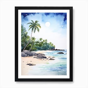 Watercolour Of Anse Intendance   Mahe Island Seychelles 0 Affiche