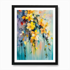 Abstract Colourful Acrylic Painting Of Spring Flower Art Print