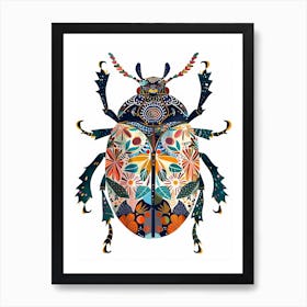 Colourful Insect Illustration Beetle 2 Art Print