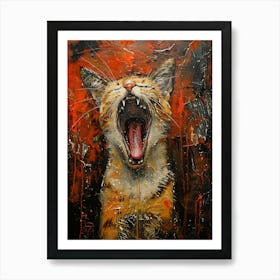 Fantastic Cat Screaming 12 Art Print