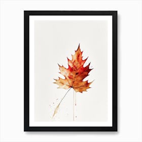 Maple Leaf Minimalist Watercolour 3 Art Print