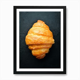 Croissant — Food kitchen poster/blackboard, photo art Art Print