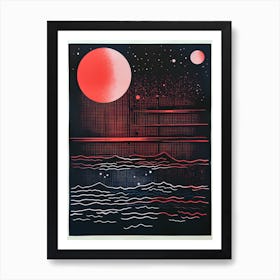 Mid Centure Modern Planet Art Print