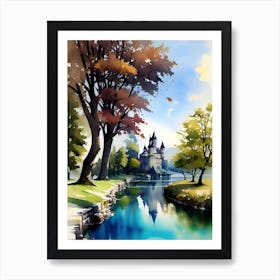 Castle By The River Art Print