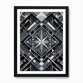 Technology Abstract Geometric Pattern 4 Art Print