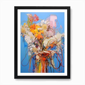 Abstract Flower Painting Kangaroo Paw 2 Art Print