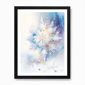 Crystal, Snowflakes, Storybook Watercolours 3 Art Print