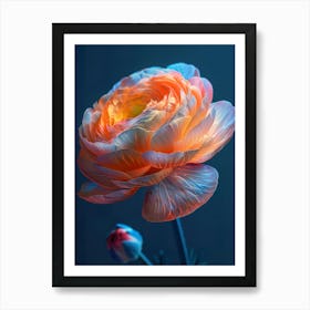 Apricot Peony Art Print