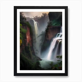 Nohsngithiang Falls Of The North, India Realistic Photograph (3) Art Print