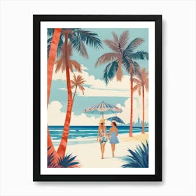 Two Women On The Beach Art Print