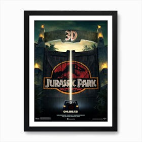 Jurassic park gate 3d Art Print