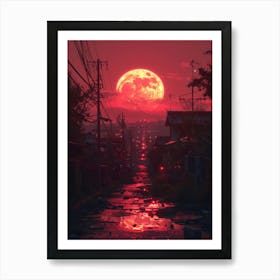 Red Sunset In The City Art Print