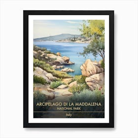 Arcipelago Di La Maddalena National Park Italy Watercolour 2 Art Print