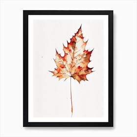 Sugar Maple Leaf Minimalist Watercolour 1 Art Print