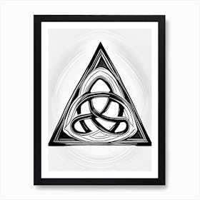 Triquetra, Symbol, Third Eye Simple Black & White Illustration 7 Art Print