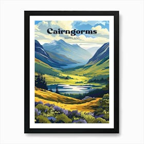 Cairngorms Scotland National Park Art Illustration Art Print