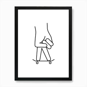 Finger Skateboarding Art Print