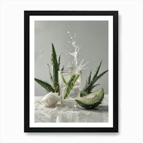 Aloe Vera Water Splash Art Print