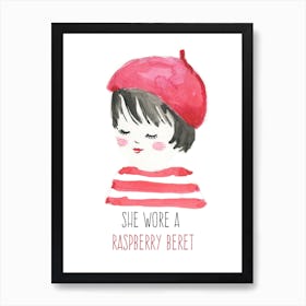 Raspberry Beret Art Print