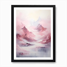 Pink Abstract Mountain Landscape #1 Art Print