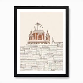 Frauenkirche Dresden Boho Landmark Illustration Poster